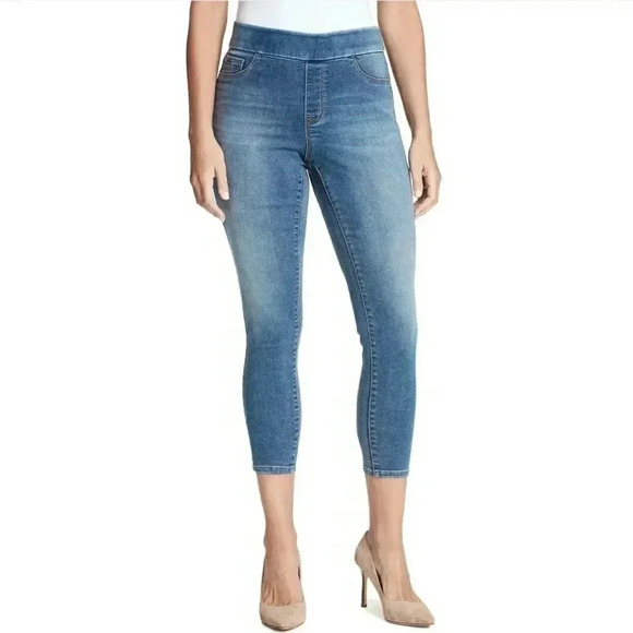NWOT NINE WEST Jeans WOMEN'S HEIDI PULL ON CROP PANT YOGA STRETCH sz 8 - Picture 1 of 10